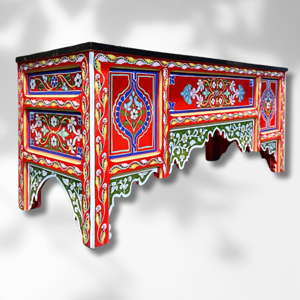 Boutabaa Crafts - Painted Moroccan Table console - Red.