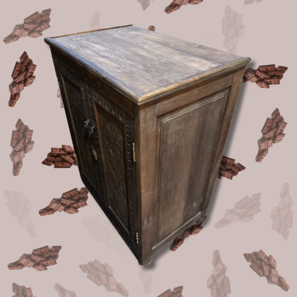 Boutabaa Crafts - Moroccan Carved Entryway Storage Cabinet - Brown