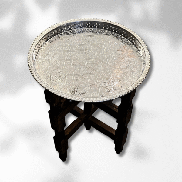 Boutabaa Crafts - Moroccan Folding Tea Table / Brass Tray Table
