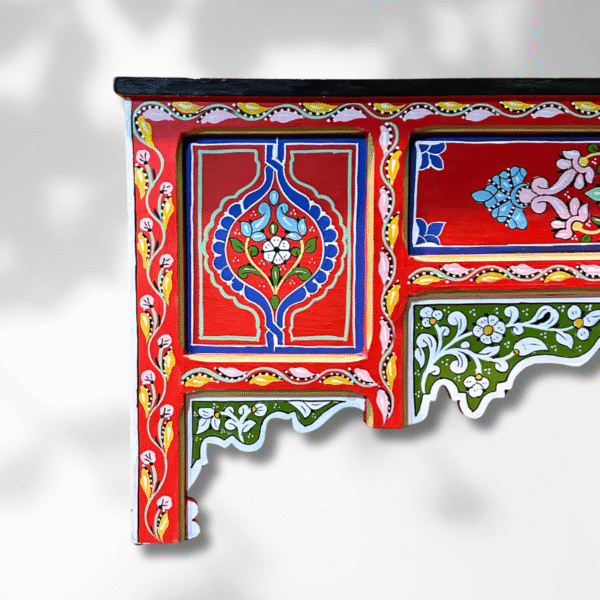 Boutabaa Crafts - Painted Moroccan Table console - Red.