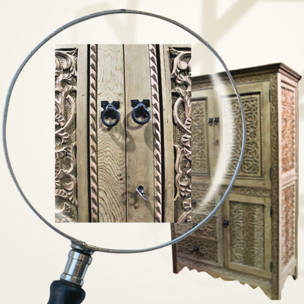 Boutabaa Crafts - Luxurious Moroccan Carved Bedroom Dresser - Natural