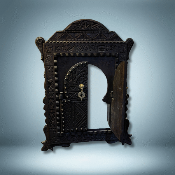 Boutabaa Crafts - Moroccan Arched Mirror / Wood Frame - Dark Brown