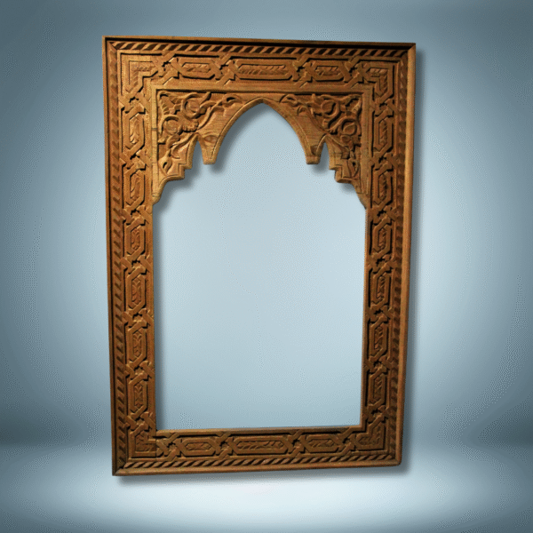 Boutabaa Crafts - Moroccan Arch Mirror / Wood Frame - Natural Cedar
