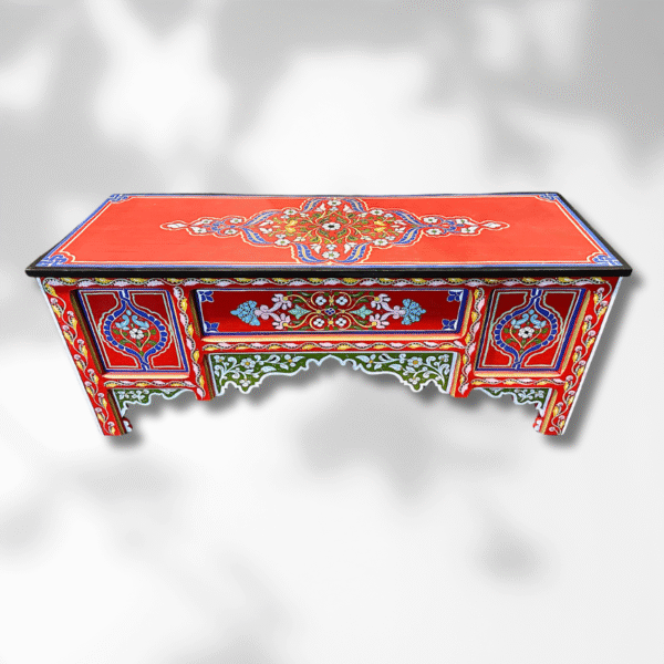 Boutabaa Crafts - Painted Moroccan Table console - Red.