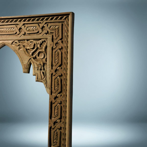 Boutabaa Crafts - Moroccan Arch Mirror / Wood Frame - Natural Cedar