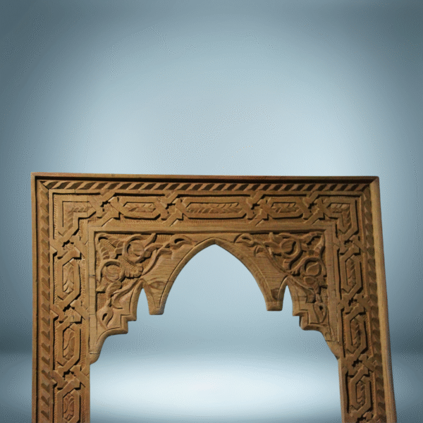 Boutabaa Crafts - Moroccan Arch Mirror / Wood Frame - Natural Cedar