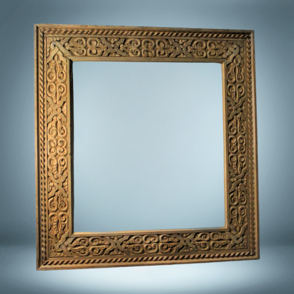 Boutabaa Crafts - Unique Wood Picture Frame / Carved Mirror - Natural Cedar