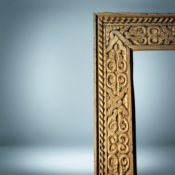 Boutabaa Crafts - Unique Wood Picture Frame / Carved Mirror - Natural Cedar